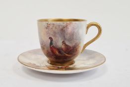 Royal Worcester demi-tasse and saucer, printed puce marks, printed date code for 1929, the cup