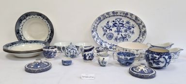 Quantity of blue Denmark and other blue transfer-printed pottery and porcelain
