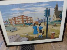 Set of two vintage chromolithograph posters printed in Quebec Canada. depicting idealised life in