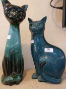 A Poole pottery cat, 35cm high and another pottery cat (29cm) (2) Condition ReportNo noticeable