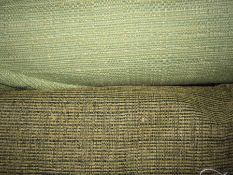 Length of green light tweed furnishing material and another (2 rolls)