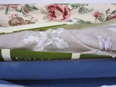 Curtain and furnishing material -long roll of Colefax & Fowler, lilies on a grey ground, a length of