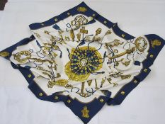 Hermes silk scarf 'Les Cles', hand-rolled hem 1965, designer Cathy Latham], 90cm x 90cm Condition