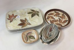 Four Denby rectangular dishes, designed by Glyn Colledge (1922-2000), 34.5cm a small dish, two bowls