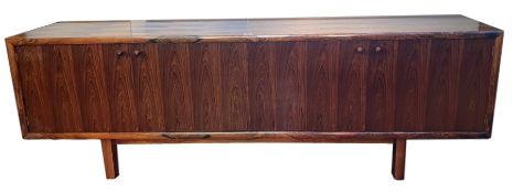 Circa 1970 Martin Hall for Gordon Russell 'Marlow' Brazilian rosewood sideboard, the four cupboard
