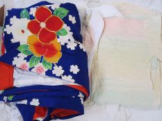 Japanese kimono, in original wrapping, with Juban undergarment and obi, boxed, Japanese shoes in