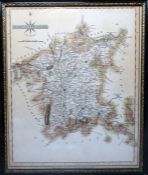 Reproduction map of Worcestershire, a further map of Worcestershire and two watercolours (4)