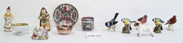 Beswick 'Blue Tit', other Beswick model birds, teacup and saucer, Oriental seated Buddha figure