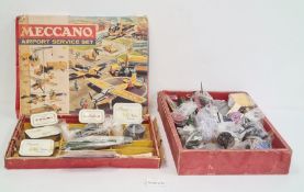 Meccano tinplate Airport Service set and other Meccano (1 suitcase)