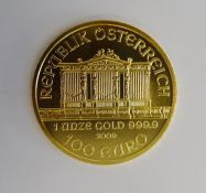 Austrian Gold 1oz 2009 100 Euro Wiener Philharmoniker coin in plastic case