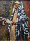 20th century school  Oil on panel Rabbi, indistinctly signed lower left, 22cm x 16cm