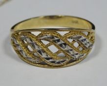 Fine gold-coloured chain necklace with semi-precious stone flowerhead pendant and a 9ct gold dress