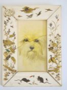 Late 19th century Japanese ivory frame, of rectangular section, the panels lacquered, gilt,