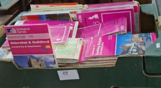 Large quantity of Ordnance Survey maps (1 box)