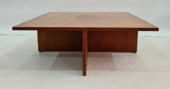 20th century Axel Thygesen for Interna, Danish coffee table of square form with brass roundels, 4