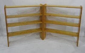 Two pine open bookcases