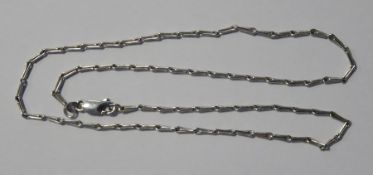 9ct white gold and hay seed chain link necklace, 7.3g approx , length 46 cms approxCondition
