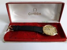 Omega De Ville Gold Plated Cased Gent's Wristwatch, signed dial with line markers, the movement
