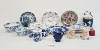 Collection of decorative and Oriental blue and white pottery and china viz. plates, bowls, tureen