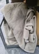 Three beige velour bedspreads (3)