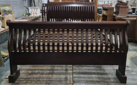 Modern mahogany sleigh double bed Condition ReportThe bed is a 4' 6