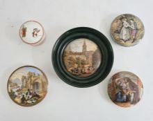 Four pot lids 'No; By Heaven I Exclaimed May I Perish if Ever I Plant in That Bosom a Thorn'