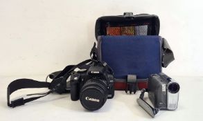 Canon 350D digital camera with EFS 18-55mm lens and a Canon video camera  MVX450(2)  Condition