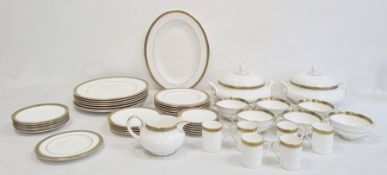 Royal Doulton dinner service with gilt border on a white ground 'Clarendon' pattern, no.H.4993