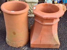 Two terracotta chimney pots