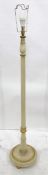 20th century cream painted gilt-highlighted standard lamp