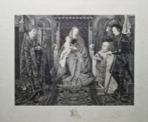 After Jan van Eyck Eugene Gaujean (1850-1900) Etching 
