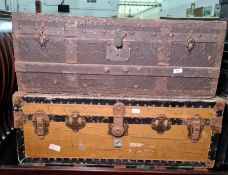 Two vintage trunks, the smaller with Shaw Savill Line of Durban labels (2)  Condition Report87 x