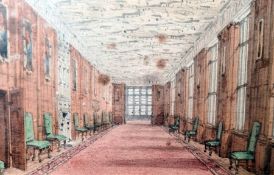 Late 19th/early 20th century English school  Set of four miniature watercolour drawings  Interior