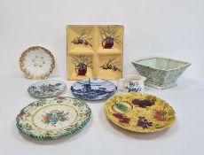 Collection of 20th century pottery to include a Beswick green glazed diamond-shaped planter/