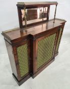 Regency rosewood chiffionier, the raised mirrored back with brass galleried shelf, heart pierced