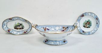 Two 19th century Spode Ornithological porcelain plates in Red Start and Goosander, circa 1820,