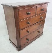 Late 19th/early 20th century mahogany chest of two short over three long drawers, the rectangular