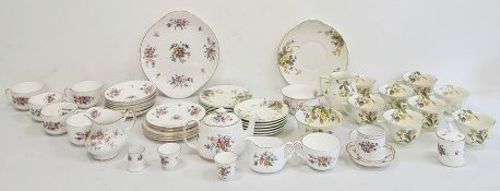 Minton bone china tea set comprising teapot, teacups and saucers, sugar bowl, milk jug, cake plates,