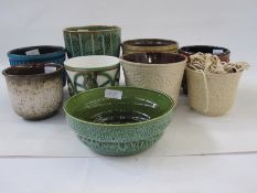 Quantity of ceramic planters to include Poole, Eastgate Pottery, West German (9)