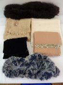 Faux-fur twist scarf labelled Georgina Von Etzdorf, a wool scarf labelled Seeberger, another