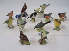 Quantity of Beswick and other model birds to include Beswick 'Wren', 'Blue Tit', 'Grey Wagtail', '