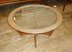 G-Plan circular glass-topped coffee table 'Astro', 83.5cm diameter Condition ReportThe table appears