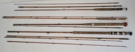 Hamlin of Cheltenham cane fishing rod in canvas case, a Farlow & Co Ltd 'Jubilee' split cane rod