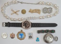 Large quantity of assorted costume jewellery including simulated pearls, beads, cuffs, etc (2 boxes)