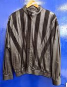 Swava Made in England black leather and black suede jacket, size 40