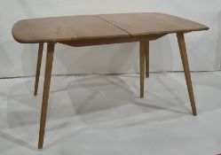 Ercol extending dining table on beech supports, leaves missing (154 x 90cm) Condition ReportThe
