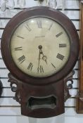 R S Gough of Frome drop dial fusee wall clock with Roman numerals to the dial, h. 61cms , dial