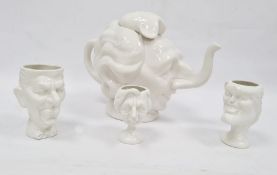20th century Luck & Flaw 'Spitting Image' novelty teapot modelled as a caricature of Maggie