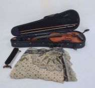 Violin with two-piece back bearing internal paper label reading 