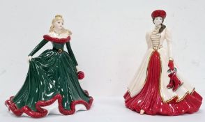 Coalport 'Merry Christmas 2011' figure, hand decorated modelled by Jack Glynn and a Coalport '